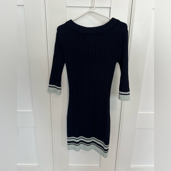 TORY BURCH designer dark blue sweater dress with gold buttons preppy sporty - Picture 7 of 9